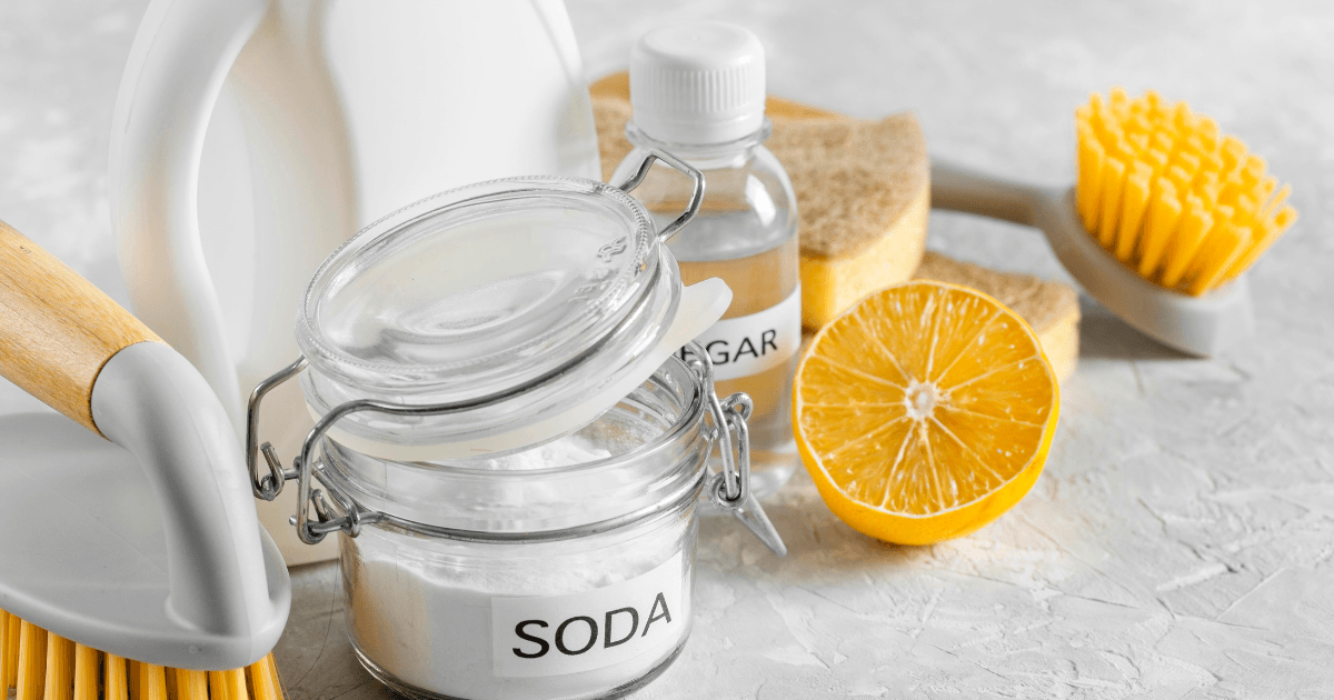 Paste of baking soda, lemon and salt for cleaning the copper water bottle.